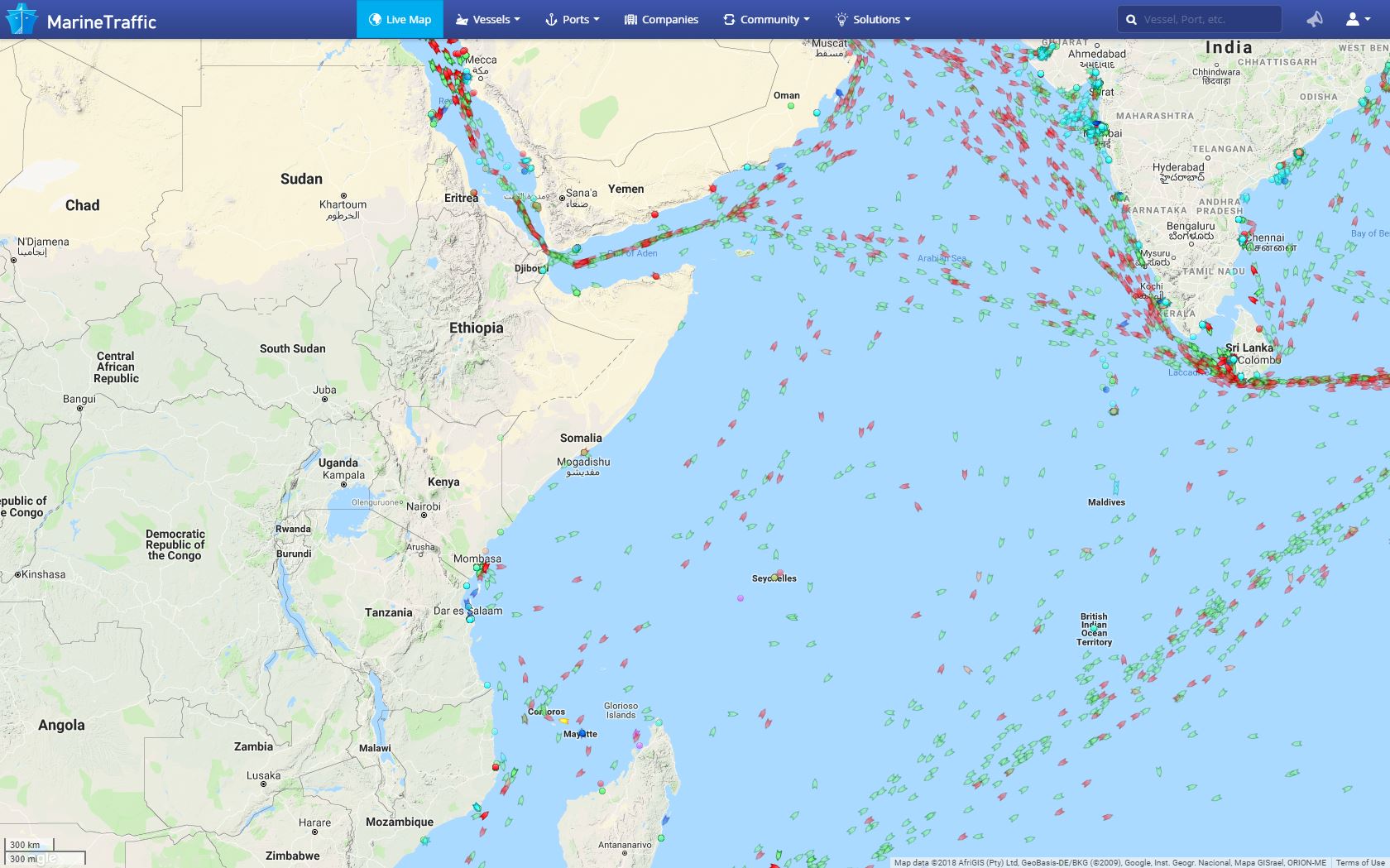 Somalia piracy MarineTraffic