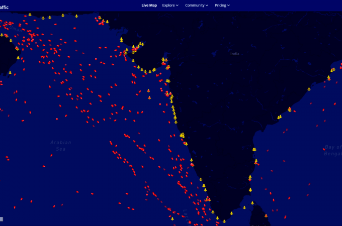 Indian ports on MarineTraffic Live Map