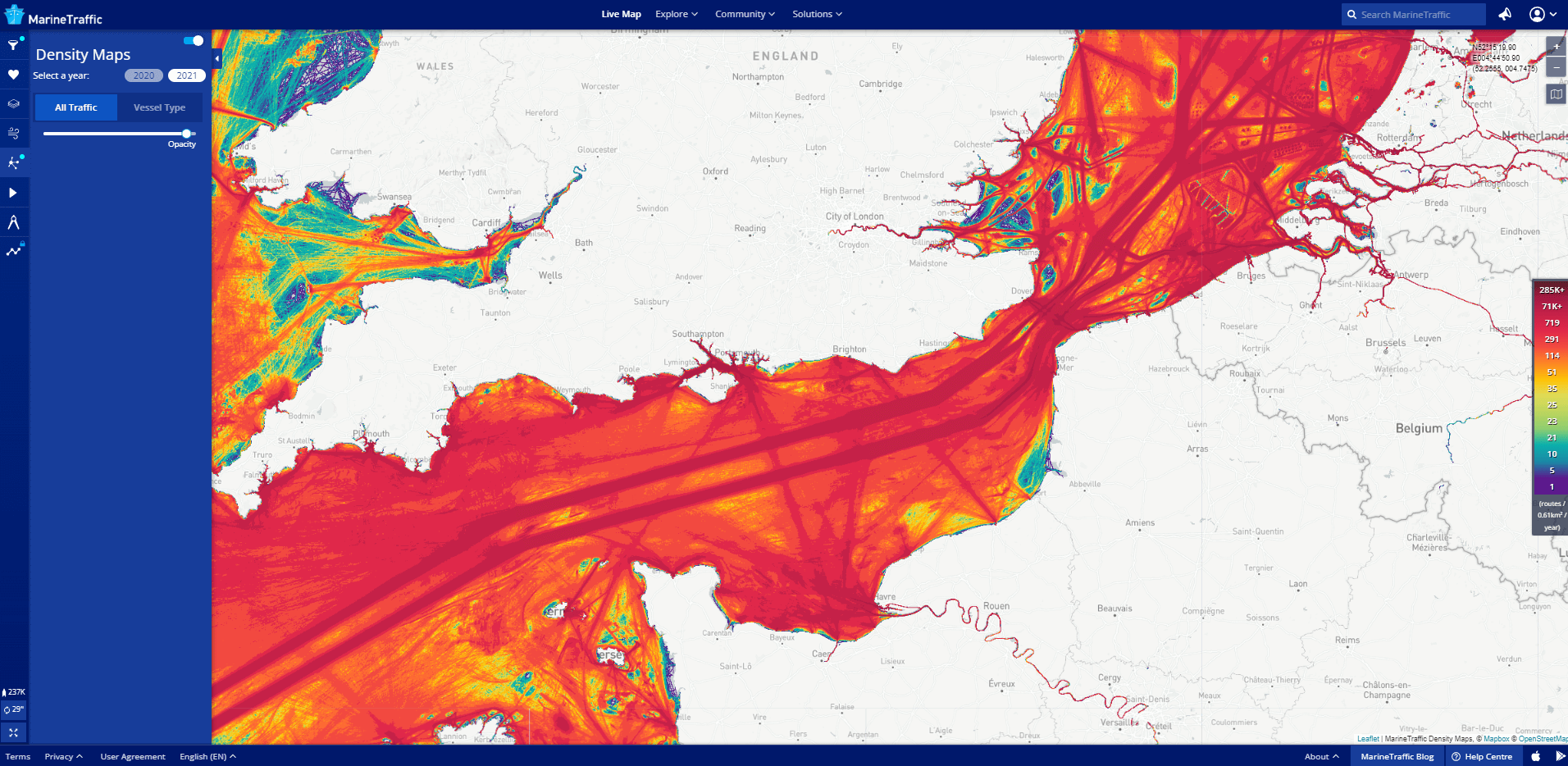 Europe UK busiest route MarineTraffic