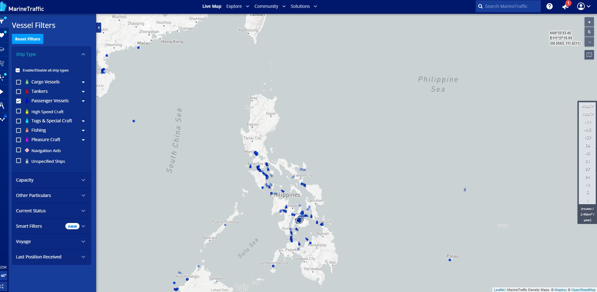 Passenger vessels operate around the Philippines’ coastlines, enabling inter-island movement for the population 