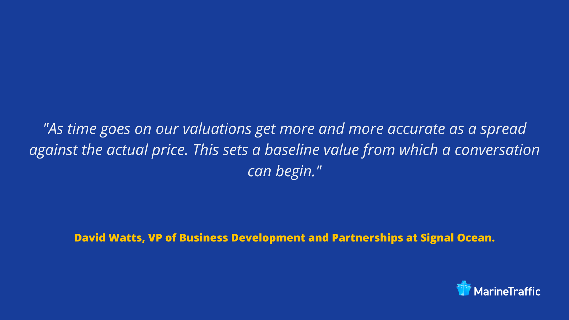 David Watts quote on Vessel Valuations